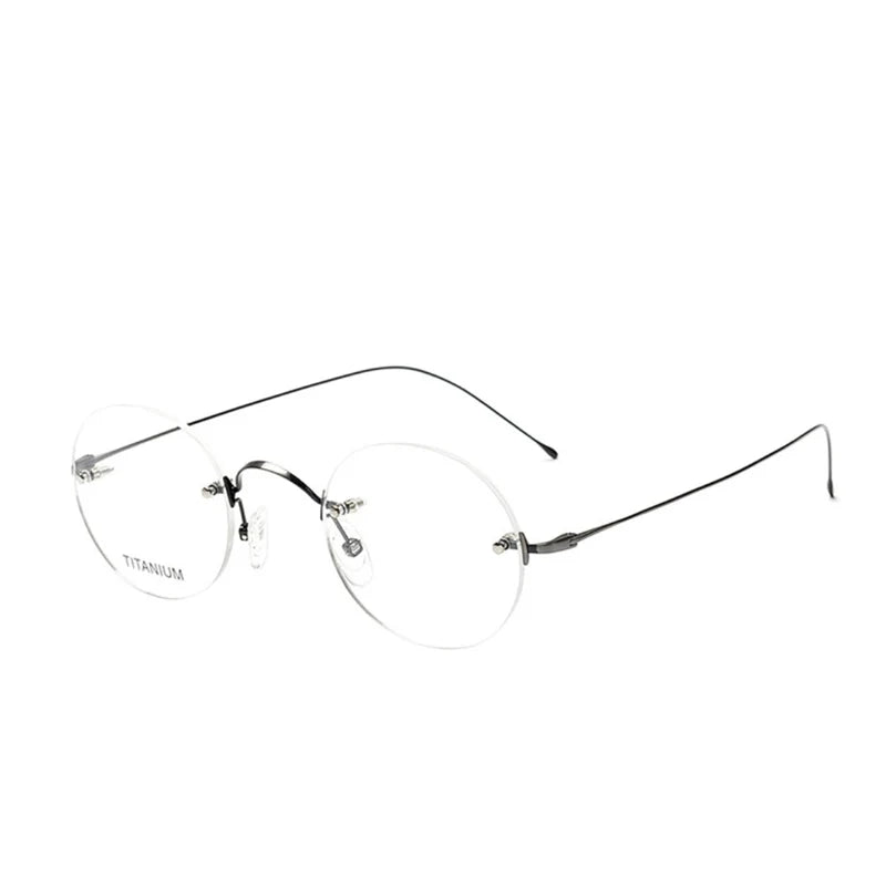 Yujo Women's Rimless Oval Round Titanium Reading Glasses 4348 Reading Glasses Yujo 0 C2 CHINA