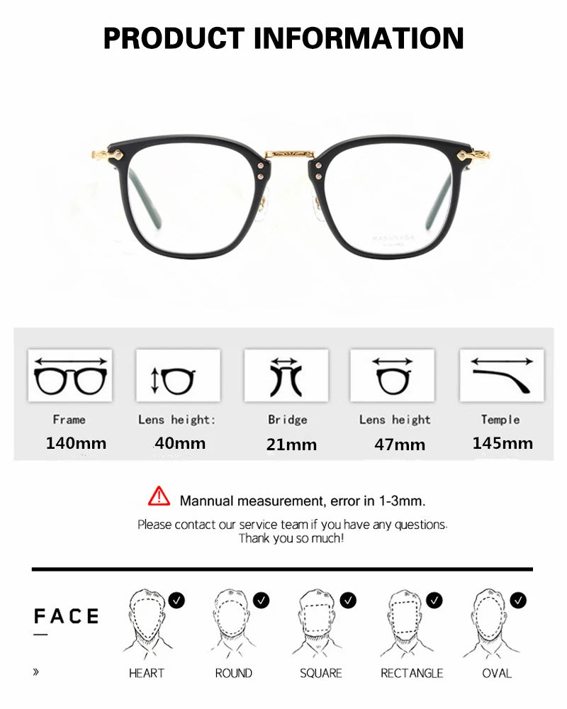 Aimee Men's Full Rim Square Titanium Acetate Eyeglasses 20806 Full Rim Aimee   