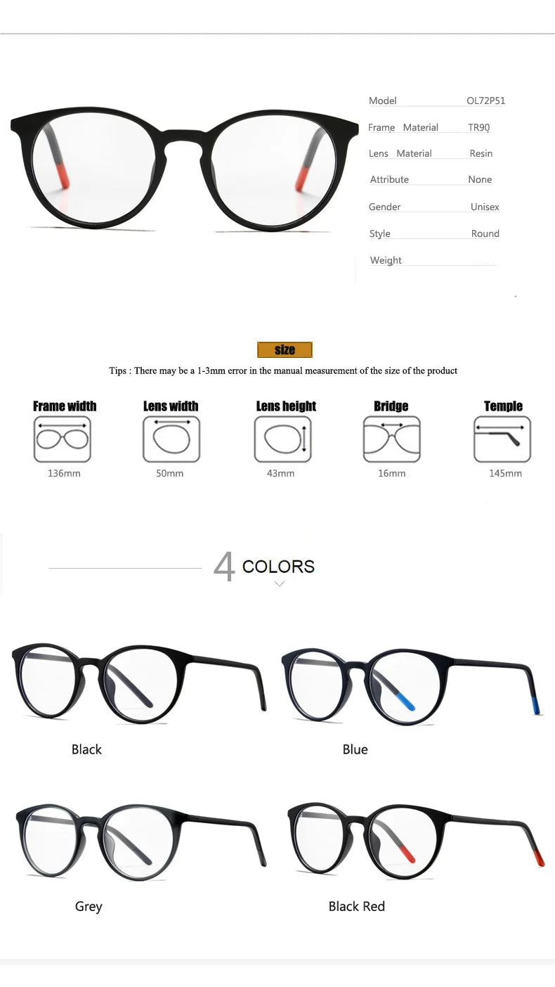 Oveliness Women's Full Rim Oval Round Tr 90 Titanium Eyeglassses 77251 Full Rim Oveliness