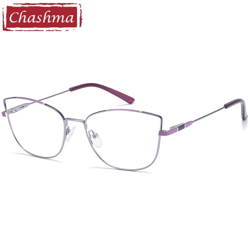 Chashma Women's Full Rim Square Cat Eye Alloy Eyeglasses 41121 Full Rim Chashma Purple  