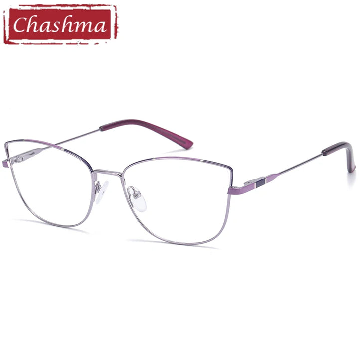 Chashma Ottica Women's Full Rim Square Cat Eye Alloy Eyeglasses Full Rim Chashma Ottica Purple