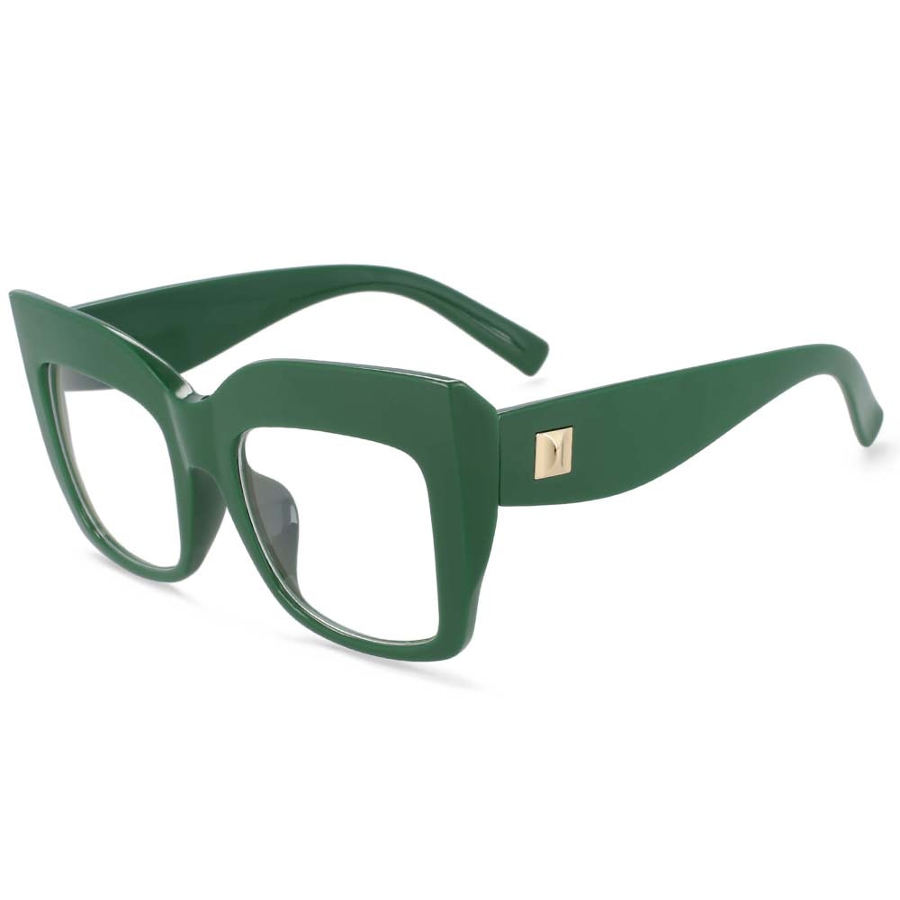 CCSpace Women's Full Rim Square Cat Eye PC Reading Glasses R54084 Reading Glasses CCspace China 0 Green