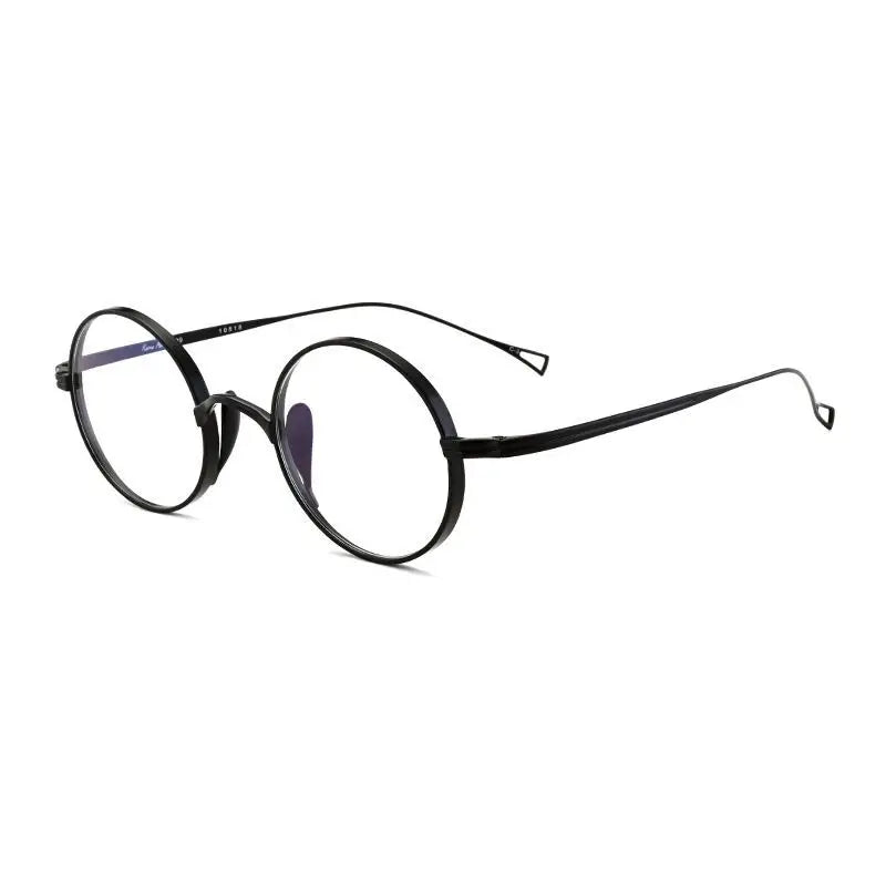 Aimee Unisex Full Rim Round Titanium Eyeglasses 111399 Full Rim Aimee Black  