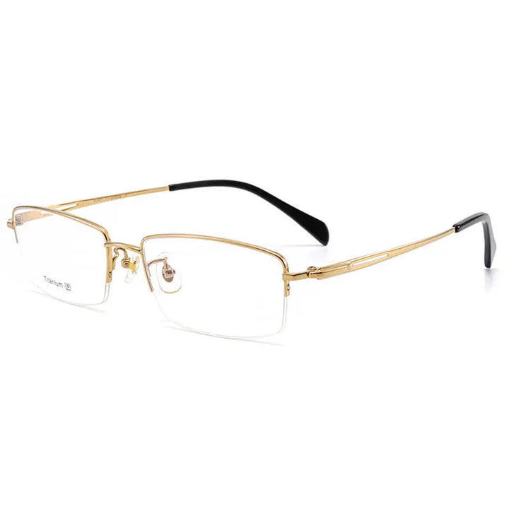 Hotochki Women's Semi Rim Square Titanium Eyeglasses 89064