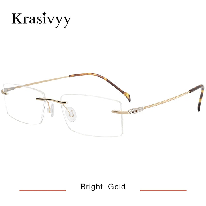 Krasivyy Women's Rimless Square Titanium Eyeglasses 416074