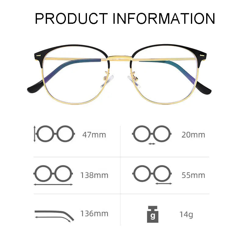 Handoer Women's Full Rim Oval Square Tr 90 Alloy Eyeglasses 55524