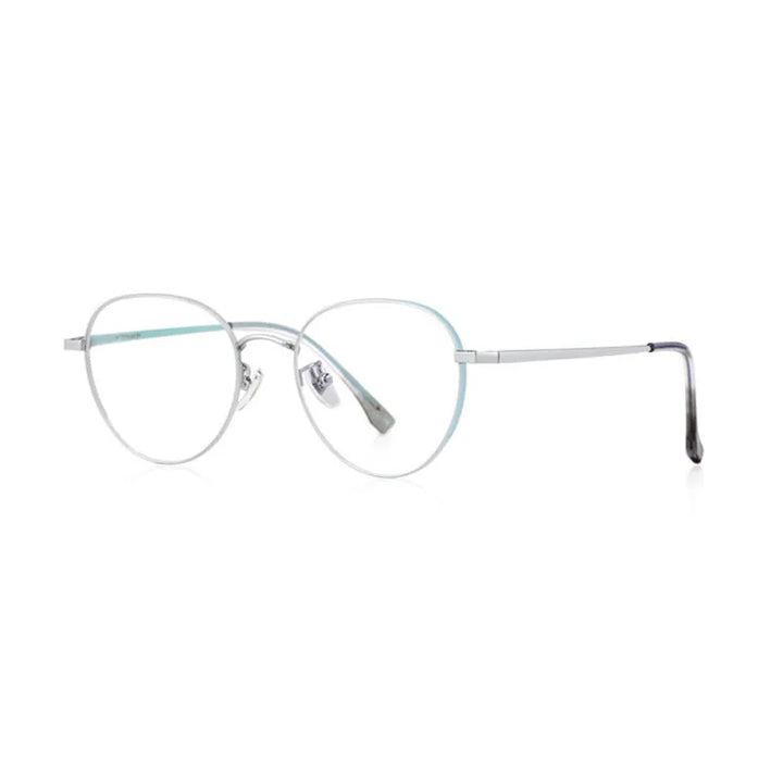 Handoer Women's Full Rim Polygon Round Titanium Eyeglasses 73927