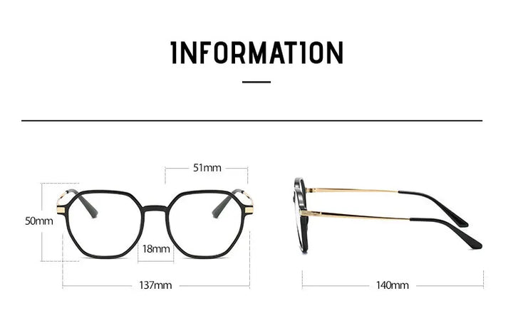 Handoer Women's Full Rim Polygon Tr 90 Alloy Eyeglasses 792330