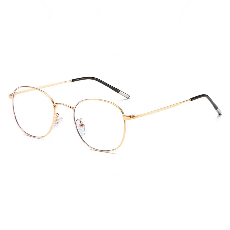 Hotony Unisex Full Rim Round Alloy Blue Light Prescription Eyeglasses 33006 size chart
