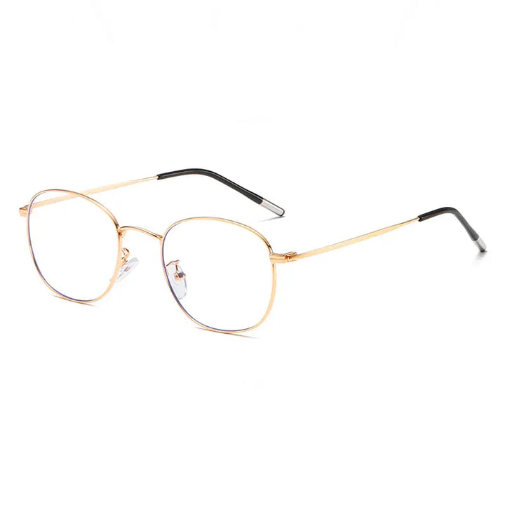 Hotony Unisex Full Rim Round Alloy Blue Light Prescription Eyeglasses 33006 size chart