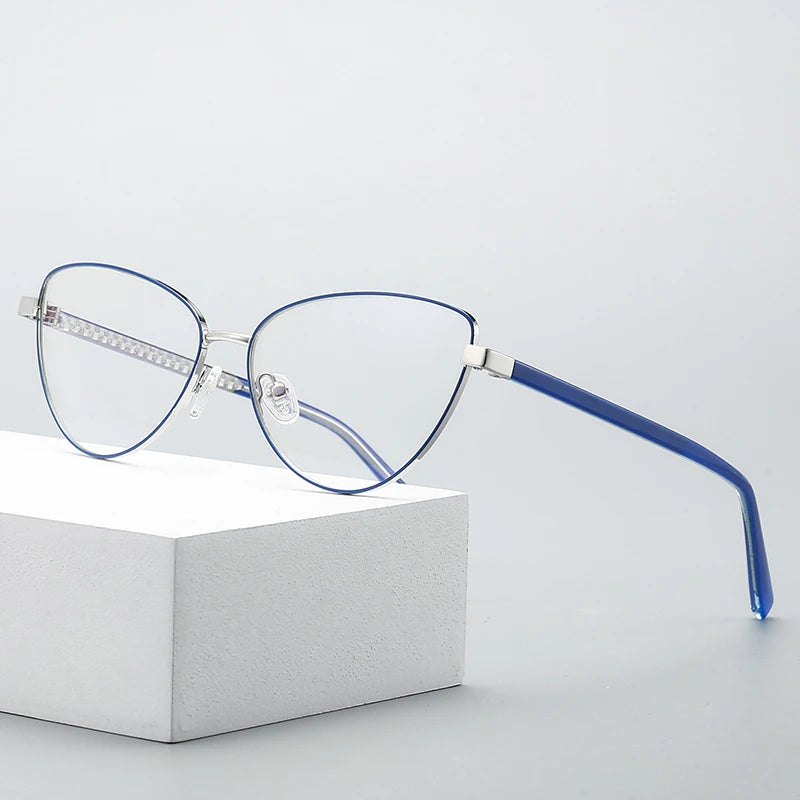 Oveliness Women's Full Rim Oval Cat Eye Alloy Eyeglasses 83006