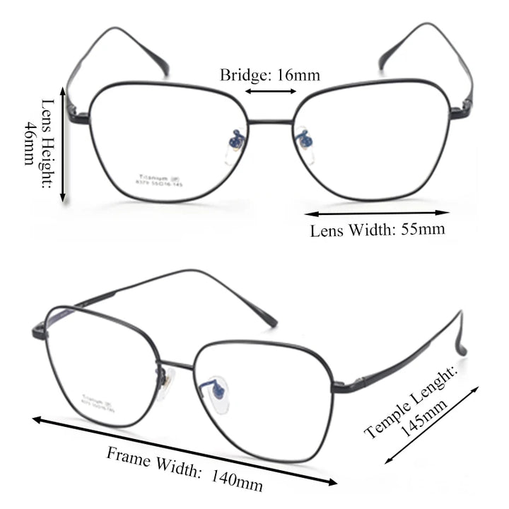 Chashma Ottica Unisex Full Rim Flat Top Oval Titanium Eyeglasses 83794