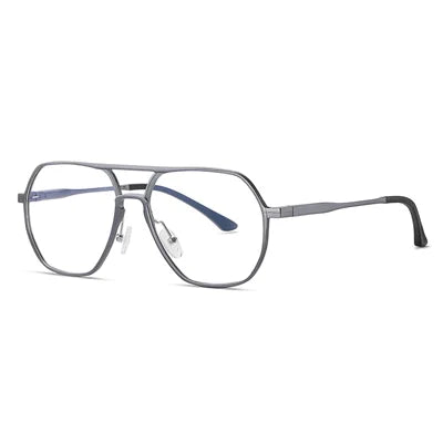 Ralferty Men's Full Rim Oval Double Bridge Aluminum Eyeglasses 92327 Full Rim Ralferty C09 Matt Gun