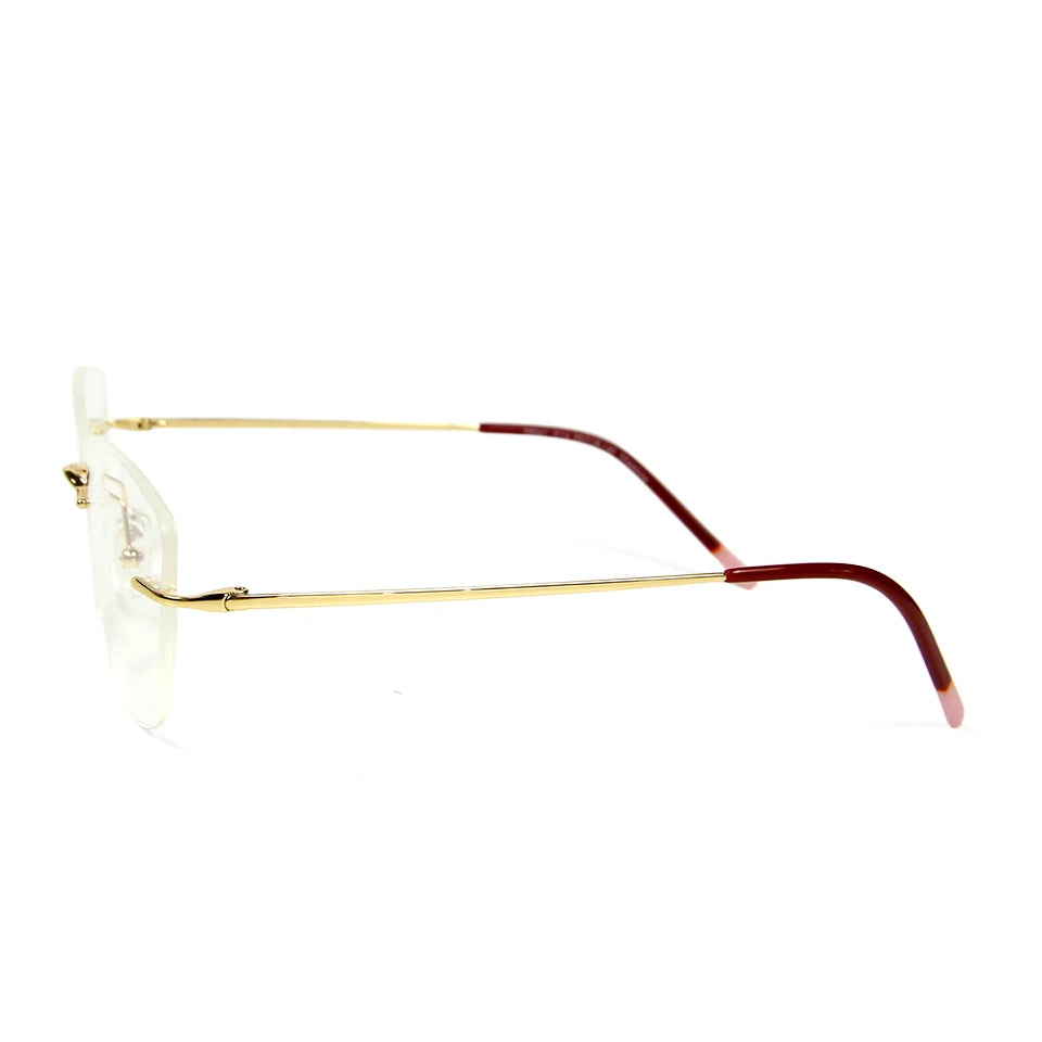 Esnbie Women's Rimless Square Cat Eye Titanium Eyeglasses 12407 Rimless Esnbie   