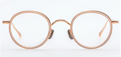 Aimee Unisex Full Rim Round Titanium Acetate Eyeglasses 14139 Full Rim Aimee Rose-Golden  