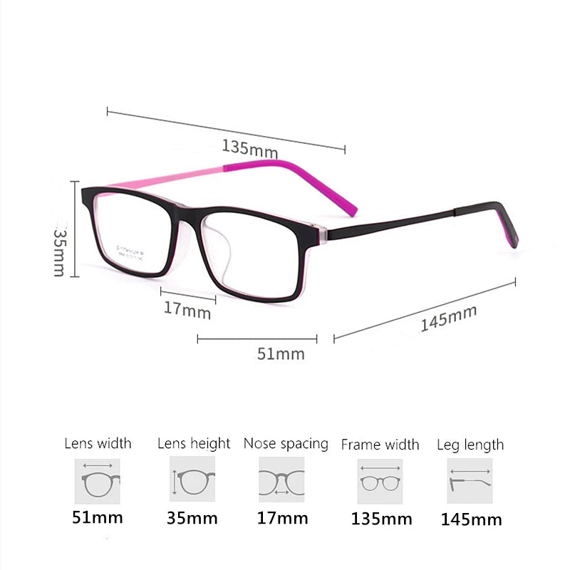 Kocolior Women's Full Rim Square Tr 90 Titanium Eyeglasses 48886