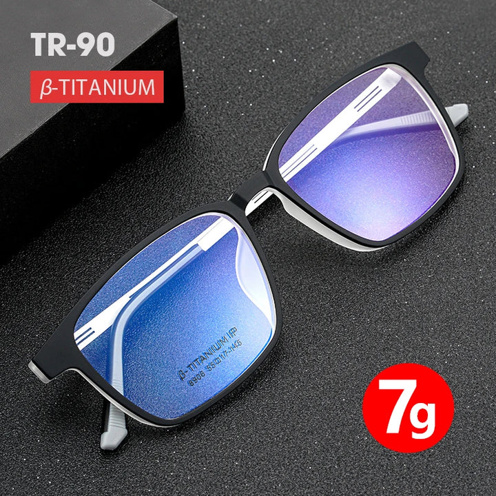 Kocolior Men's Full Rim Large Square Tr 90 Titanium Alloy Eyeglasses 8906 Full Rim Kocolior   