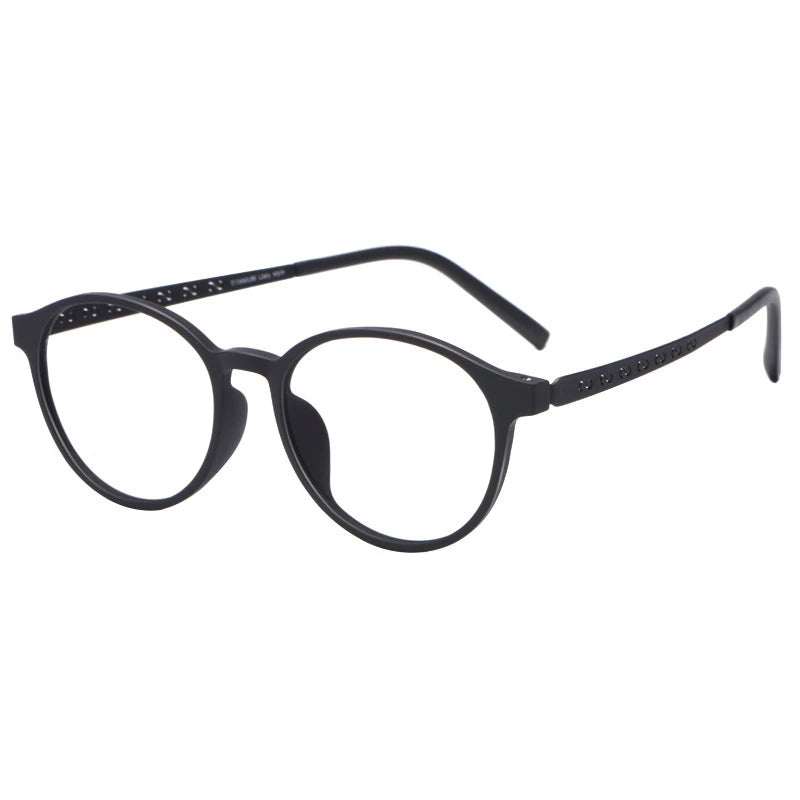 Kocolior Unisex Full Rim Round Tr 90 Titanium Eyeglasses 0868 Full Rim Kocolior Black  