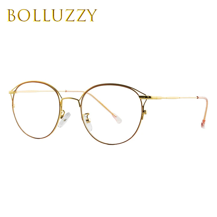 Bolluzzy Women's Full Rim Round Alloy Eyeglasses 4451 Full Rim Bolluzzy   