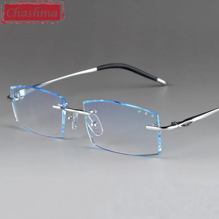 Chashma Ottica 65077 men's rimless titanium prescription eyeglasses