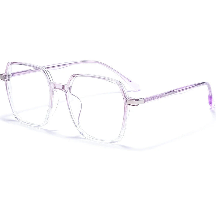Hotochki Unisex Full Rim Polygonal Alloy Eyeglasses 3700d Full Rim Hotochki PURPLE  