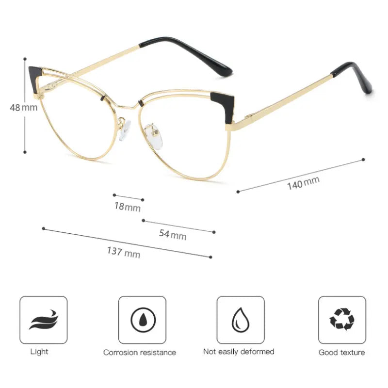 Hotony Women's Full Rim Oval Cat Eye Tr 90 Alloy Eyeglasses 495636