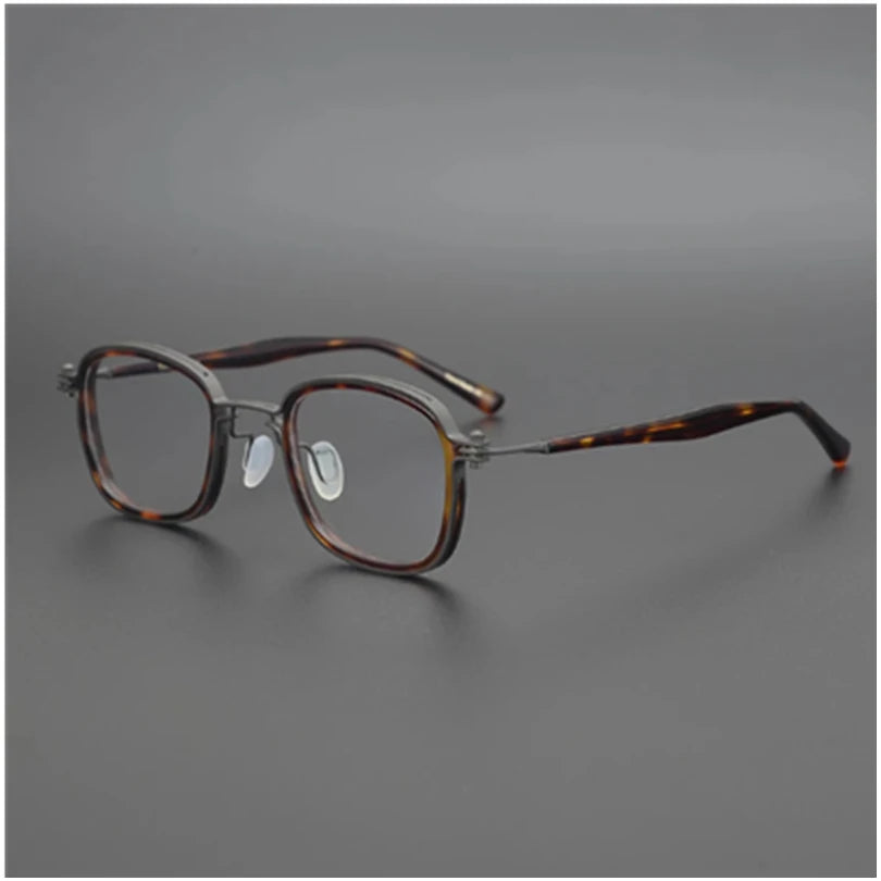 Aimee Unisex Full Rim Square Titanium Acetate Eyeglasses 14622 Full Rim Aimee Tortoise  