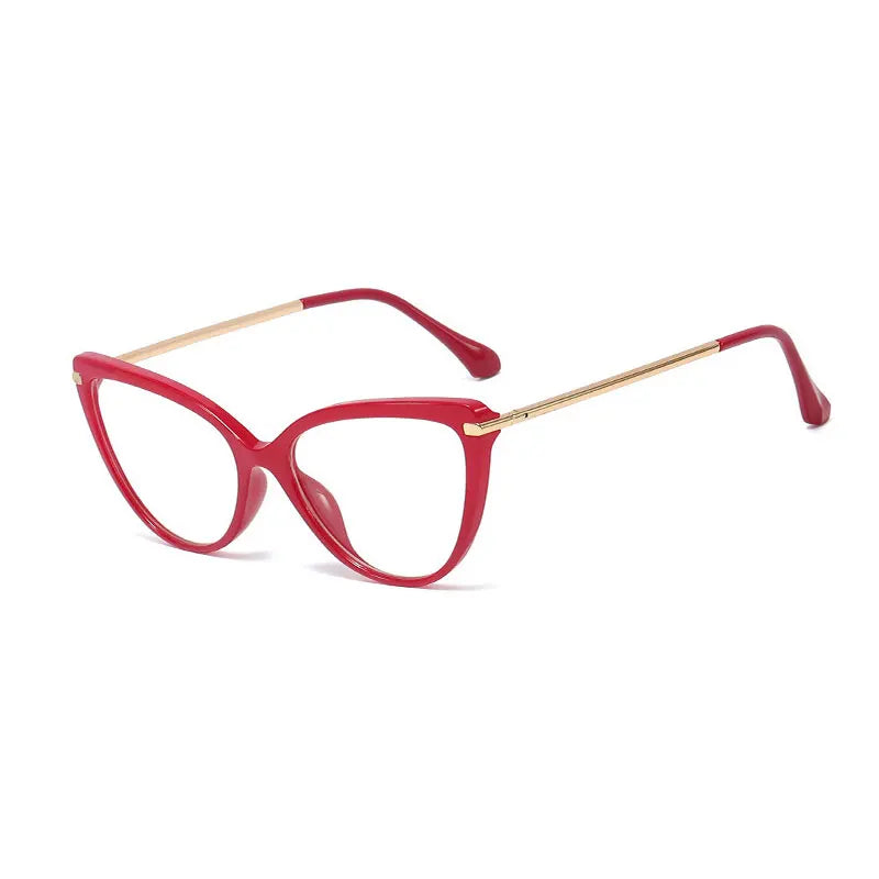 Hotony Women's Full Rim Oval Cat Eye Tr 90 Alloy Eyeglasses 93335 Full Rim Hotony