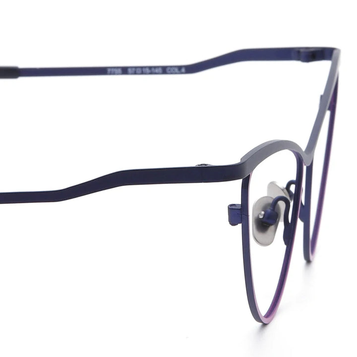 Muzz 7755-1 women's cat eye pure titanium eyeglasses — view 7