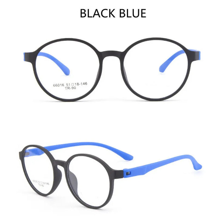 Kocolior Unisex Full Rim Round Tr 90 Hyperopic Reading Glasses 66016 Reading Glasses Kocolior Black Blue China 0