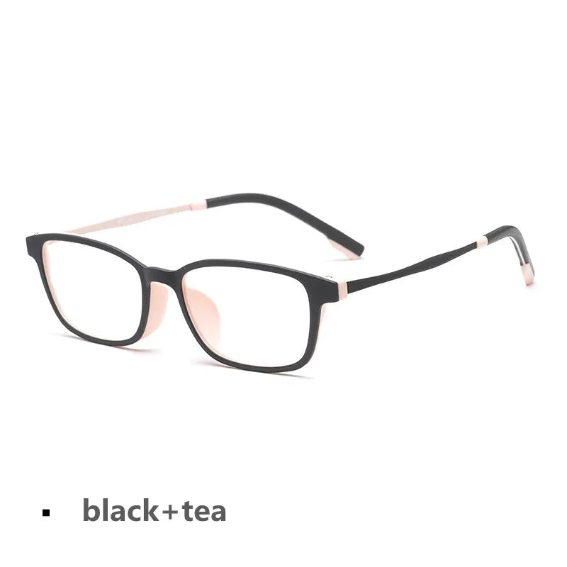 Kocolior Women's Full Rim Small Square Tr 90 Titanium Eyeglasses V1001 Full Rim Kocolior Black Tea China 
