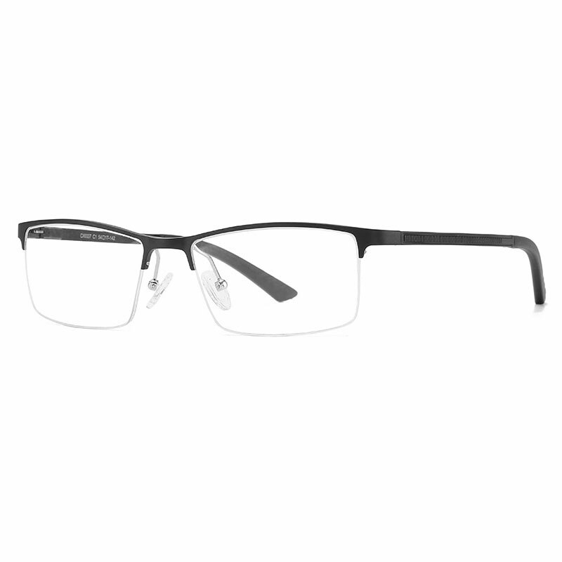 Hotochki Men's Semi Rim Square Alloy Eyeglasses 6337 Semi Rim Hotochki Black  