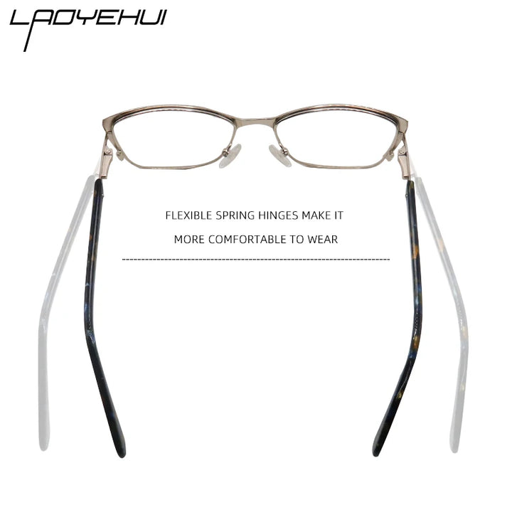 Laoyehui Women's Full Rim Square Cat Eye Alloy Reading Glasses 120036 Reading Glasses Laoyehui   