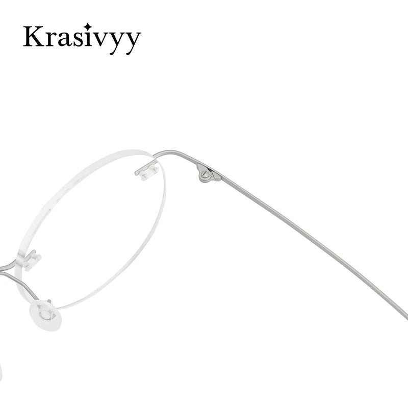 Krasivyy Unisex Rimless Round Pure Titanium Prescription Eyeglasses KR16012 size chart