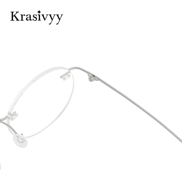 Krasivyy Unisex Rimless Round Pure Titanium Prescription Eyeglasses KR16012 size chart