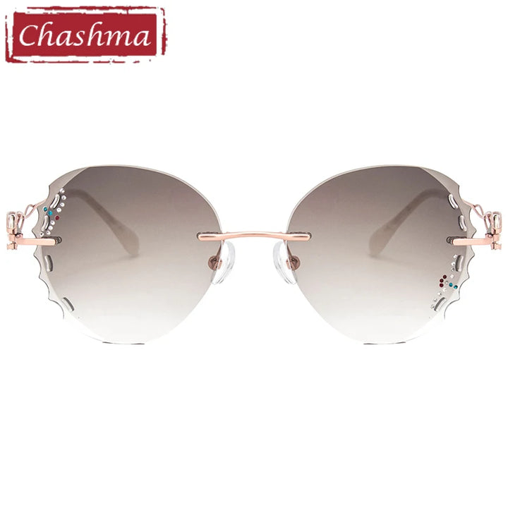 Chashma Women's Rimless Oval Butterfly Titanium Eyeglasses 880221