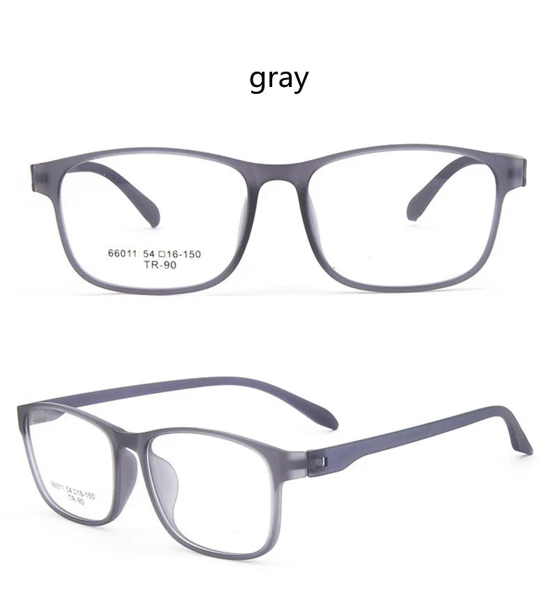 Kocolior Unisex Full Rim Square Tr 90 Hyperopic Reading Glasses 66011 Reading Glasses Kocolior Gray China 0