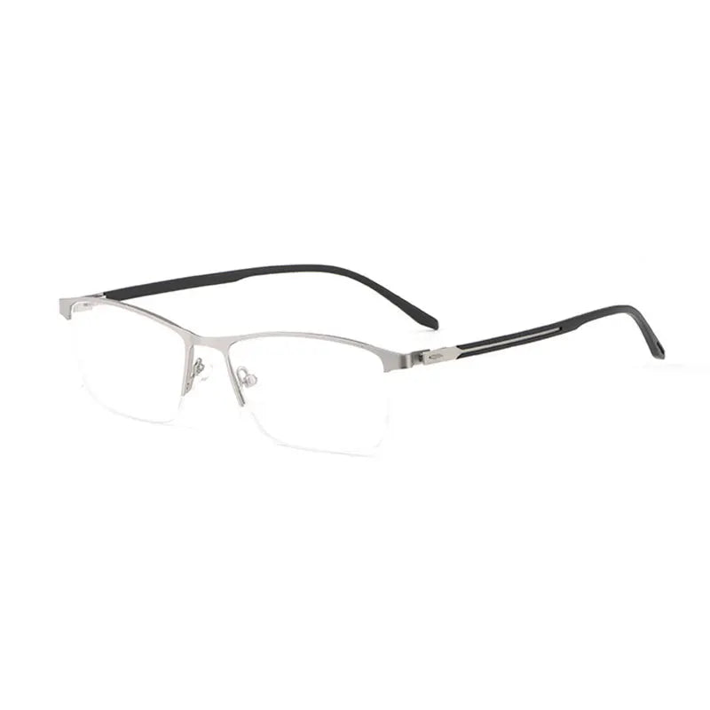 Hotochki Men's Semi Rim Square Brow Line Alloy Eyeglasses 98334