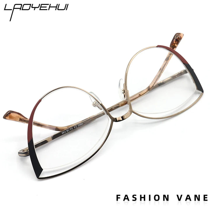 Laoyehui Women's Full Rim Oval Cat Eye Alloy Reading Glasses 1993 Reading Glasses Laoyehui   