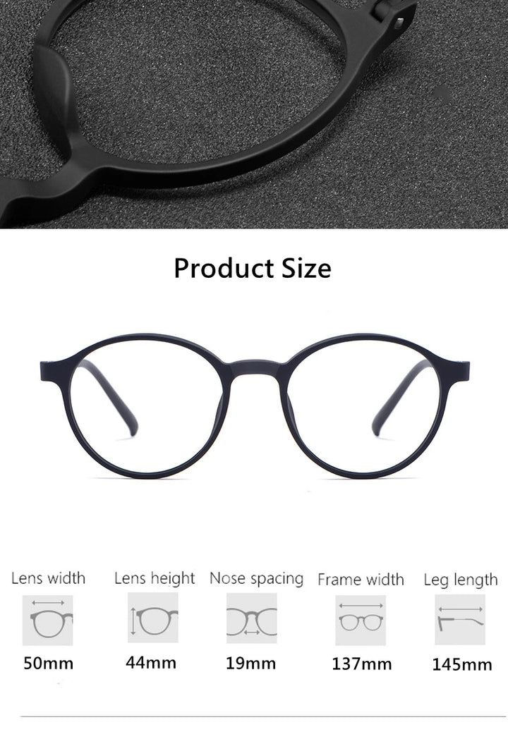 Kocolior Unisex Full Rim Round Tr 90 Titanium Alloy Eyeglasses 3050 Full Rim Kocolior   
