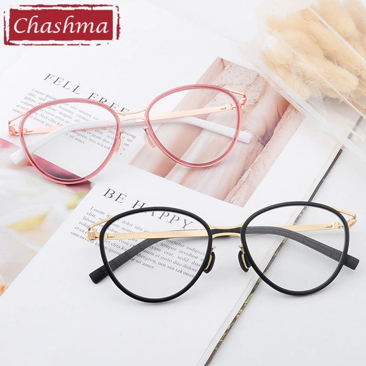 Chashma Ottica Women's Full Rim Cat Eye Acetate Alloy Eyeglasses 408903