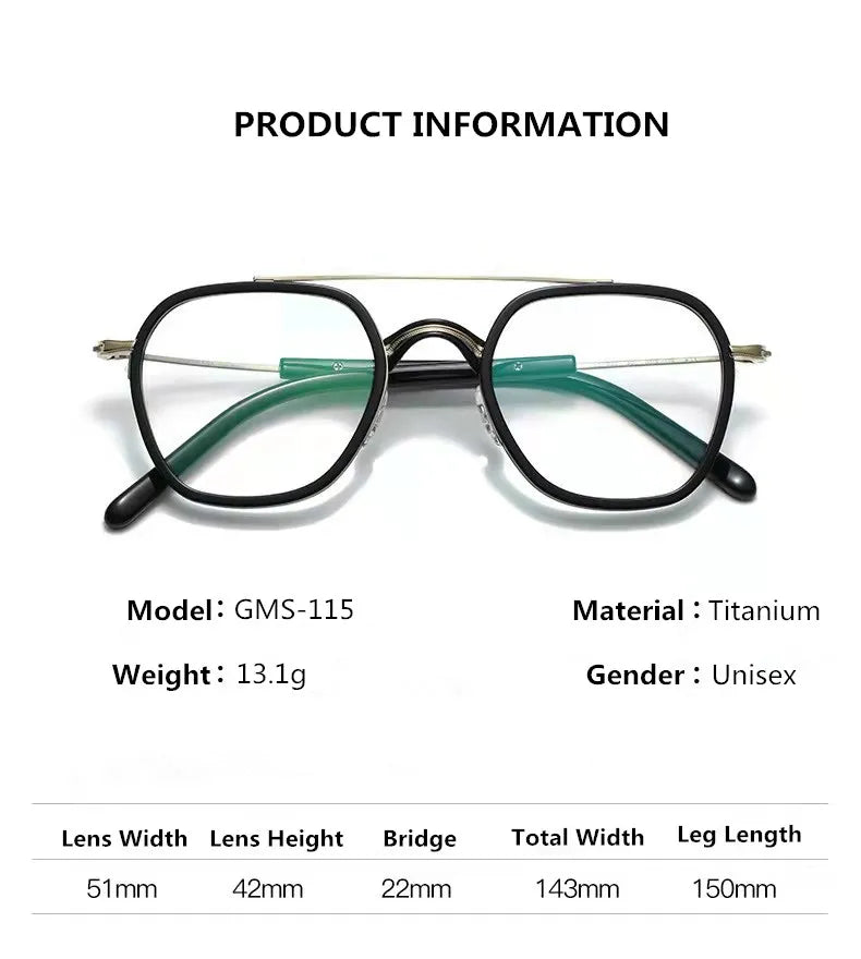 Aimee Unisex Full Rim Oval Double Bridge Titanium Acetate Eyeglasses 7115 Full Rim Aimee   