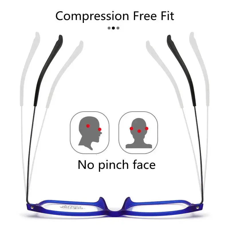 Kocolior Unisex Full Rim Square Titanium Alloy Hyperopic Reading Glasses 9824 — view 4 | Kocolior at FuzWeb