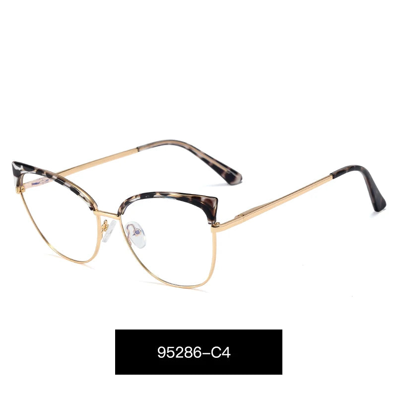 Hotony Women's Full Rim Oval Cat Eye Alloy Eyeglasses 952865