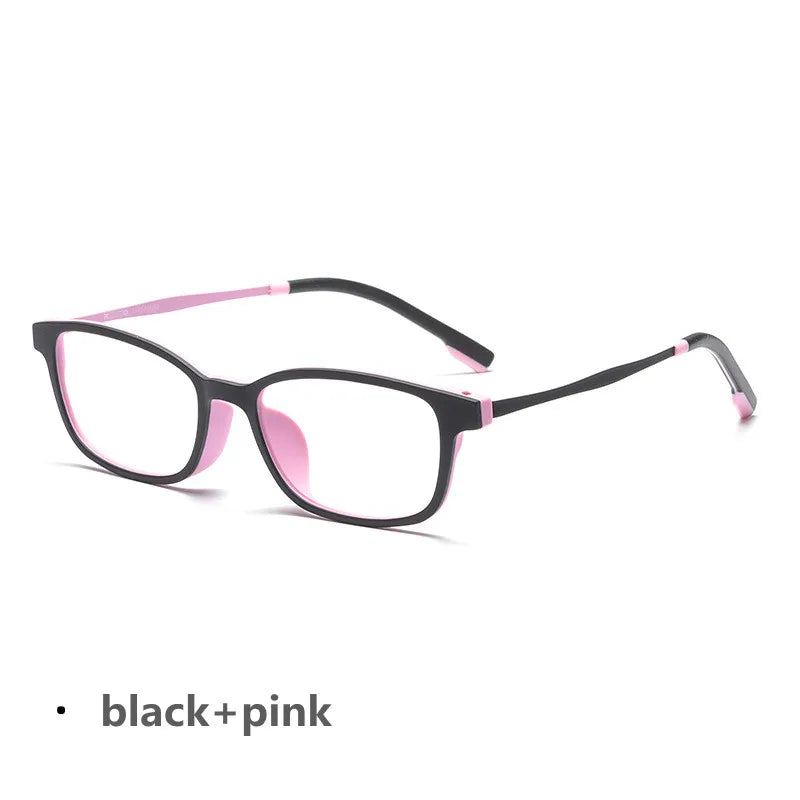 Kocolior Women's Full Rim Small Square Tr 90 Titanium Eyeglasses V1001 Full Rim Kocolior Black Pink China 