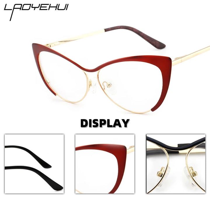 Laoyehui Women's Full Rim Myopic Cat Eye Reading Glasses 80771 Reading Glasses Laoyehui   