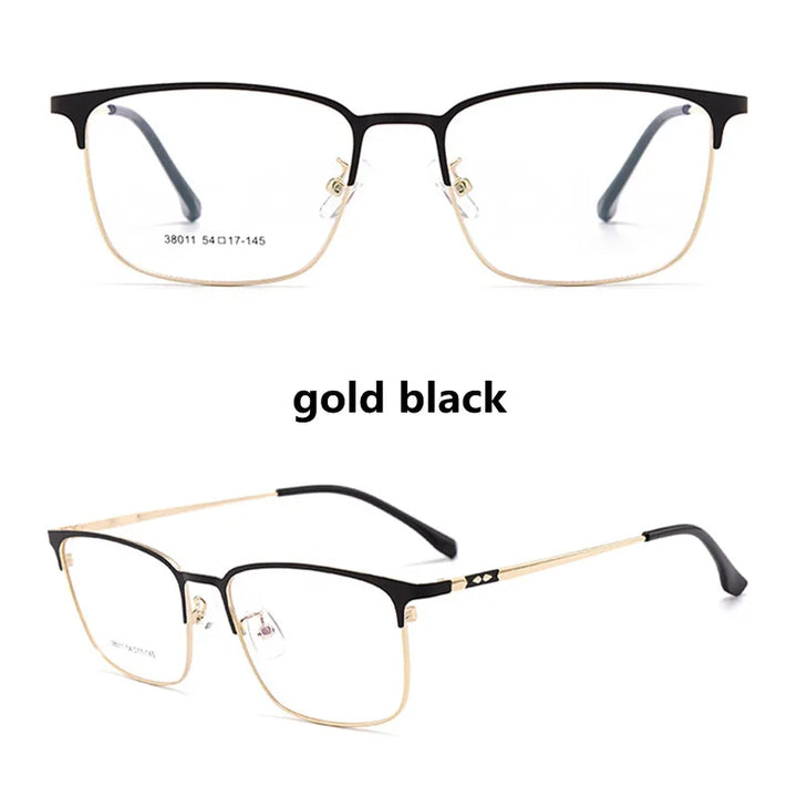 Kocolior Unisex Full Rim Square Alloy Hyperopic Reading Glasses 38011 Reading Glasses Kocolior Gold China 0