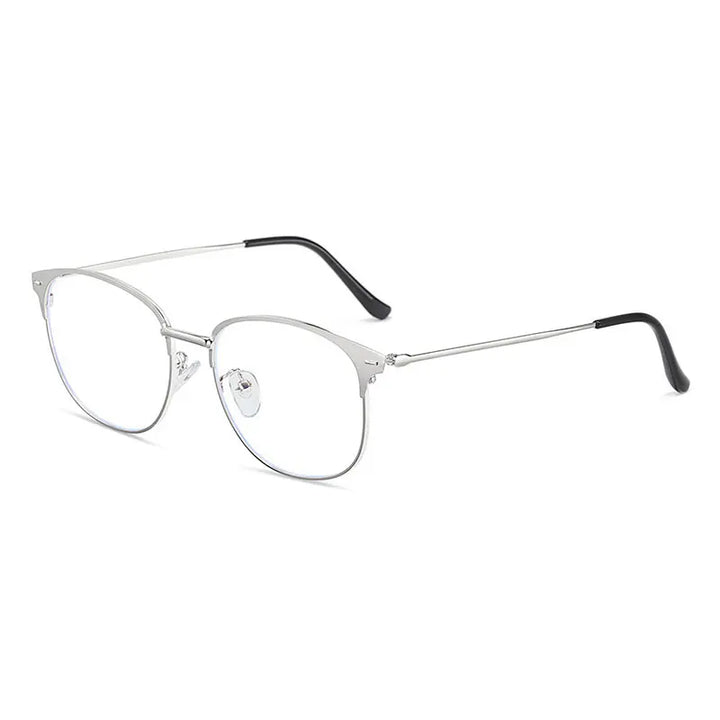 Handoer Women's Full Rim Oval Square Tr 90 Alloy Eyeglasses 5552 Full Rim Handoer Silver  