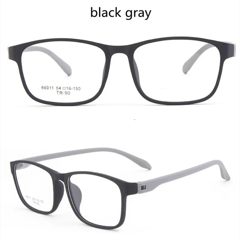 Kocolior Unisex Full Rim Square Tr 90 Hyperopic Reading Glasses 66011 Reading Glasses Kocolior Black Gray China 0