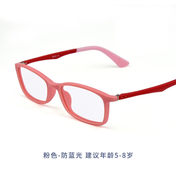 Secg Unisex Children's Full Rim Square PPSU Silicone Eyeglasses 2829 Full Rim Secg Little pink  